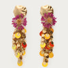 Boucles d'oreilles avec fleurs et pièces