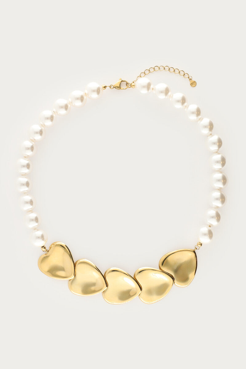Collier de perles fantaisie avec cœurs