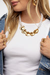 Collier de perles fantaisie avec cœurs