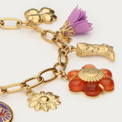 Bracelet Sunrocks avec charms multicolores