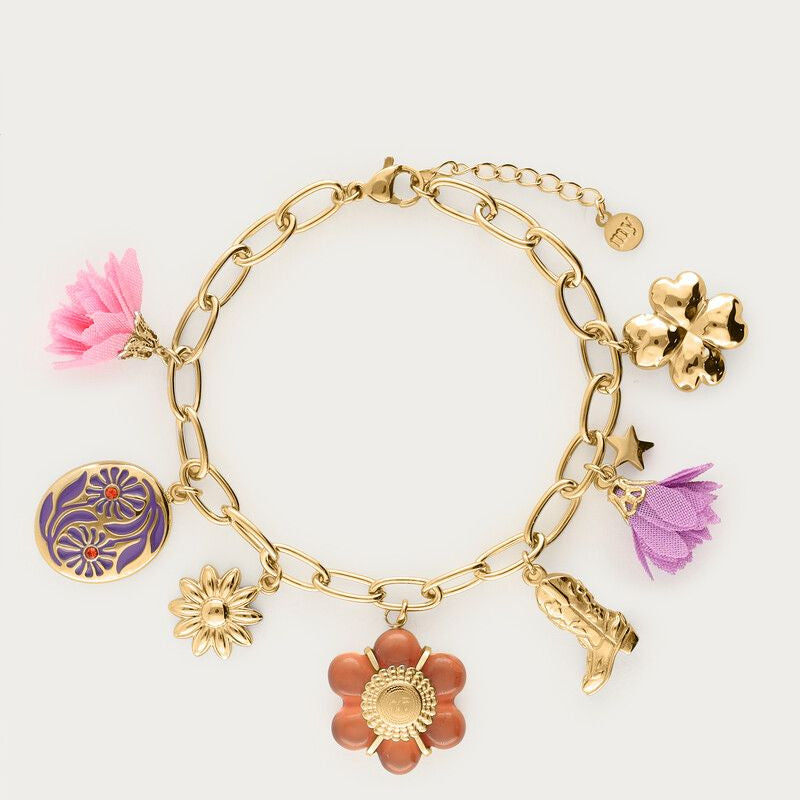 Bracelet Sunrocks avec charms multicolores