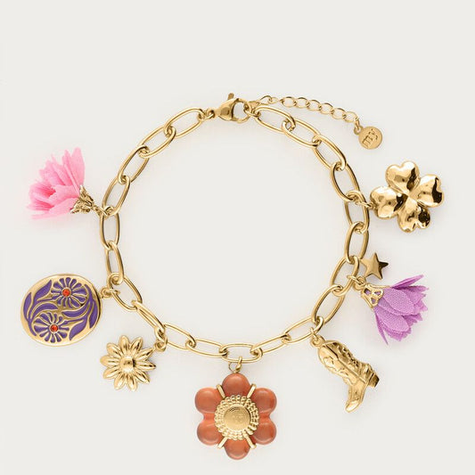 Bracelet Sunrocks avec charms multicolores