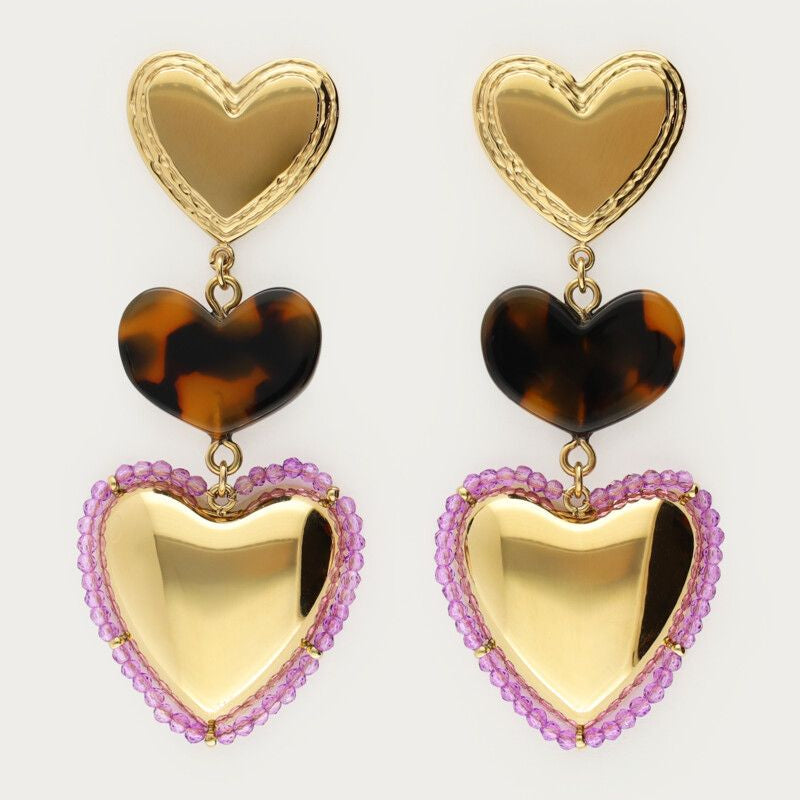 Boucles d'oreilles Sunrocks soleil avec charms et perles fantaisie