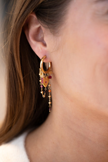 Boucles d'oreilles Starry avec cœur et perles