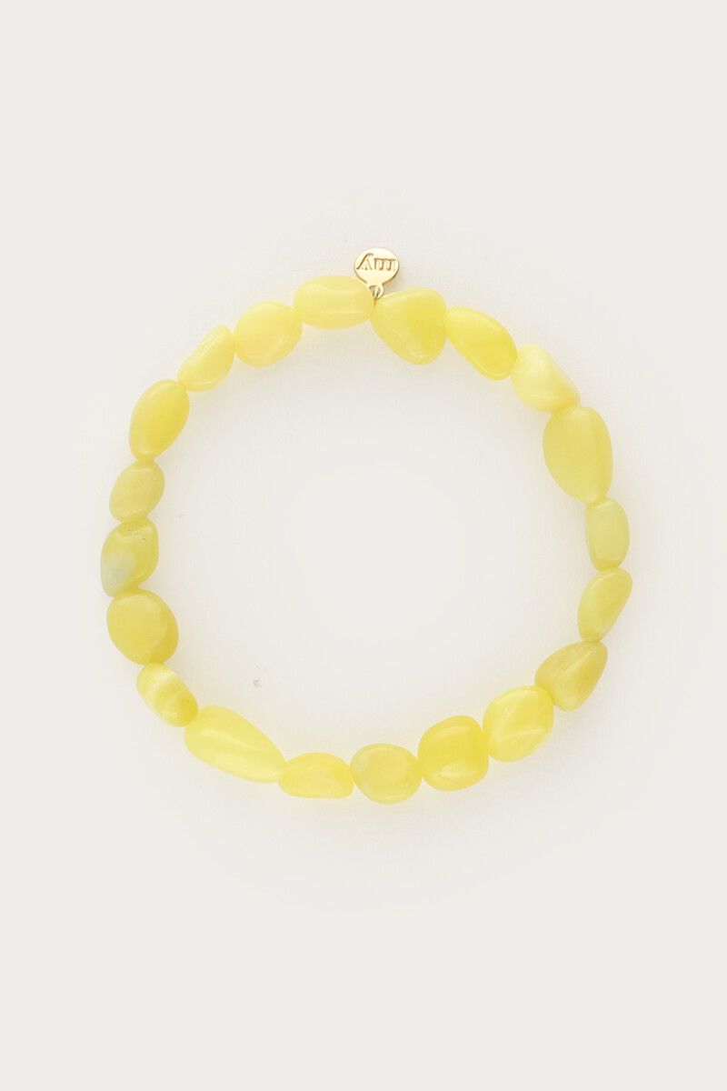 Tropical stretch bracelet with fancy green beads