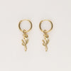 Boucles d'oreilles Vintage avec mini rose plate