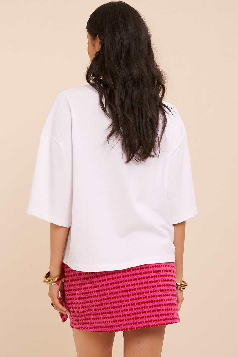 T-shirt boxy blanc 'Sotto il soleil'