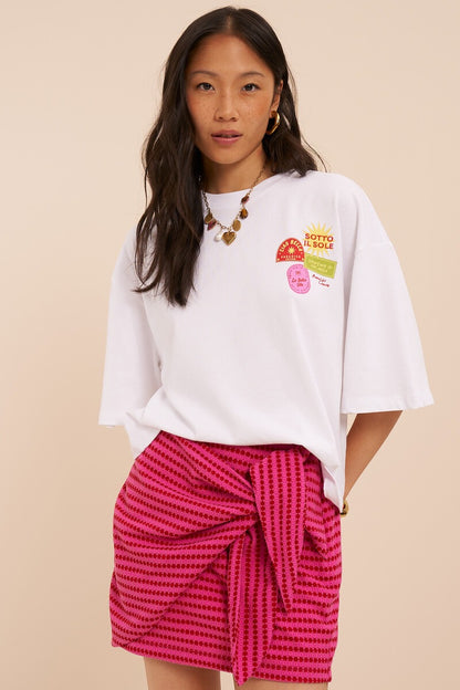 T-shirt boxy blanc 'Sotto il soleil'
