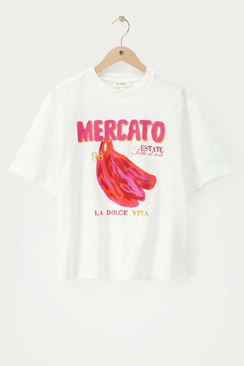 T-shirt blanc "Mercato banana"