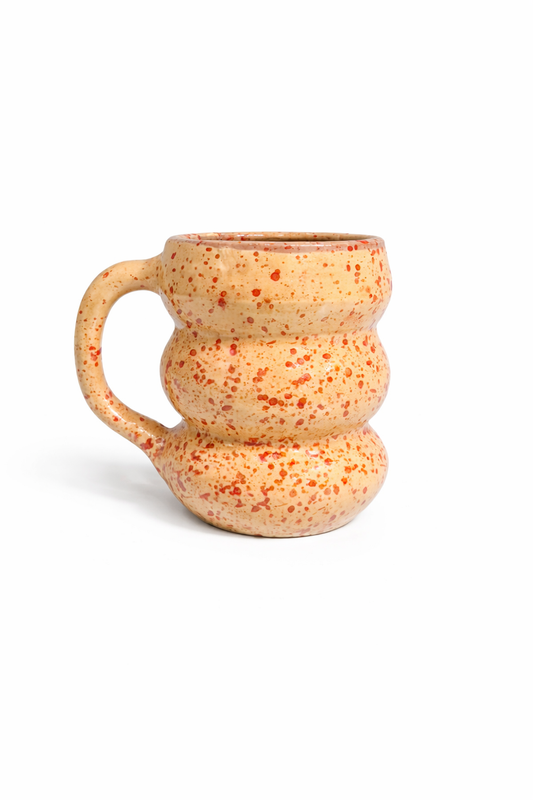 Medium mug - MICHELINA cream with red spots