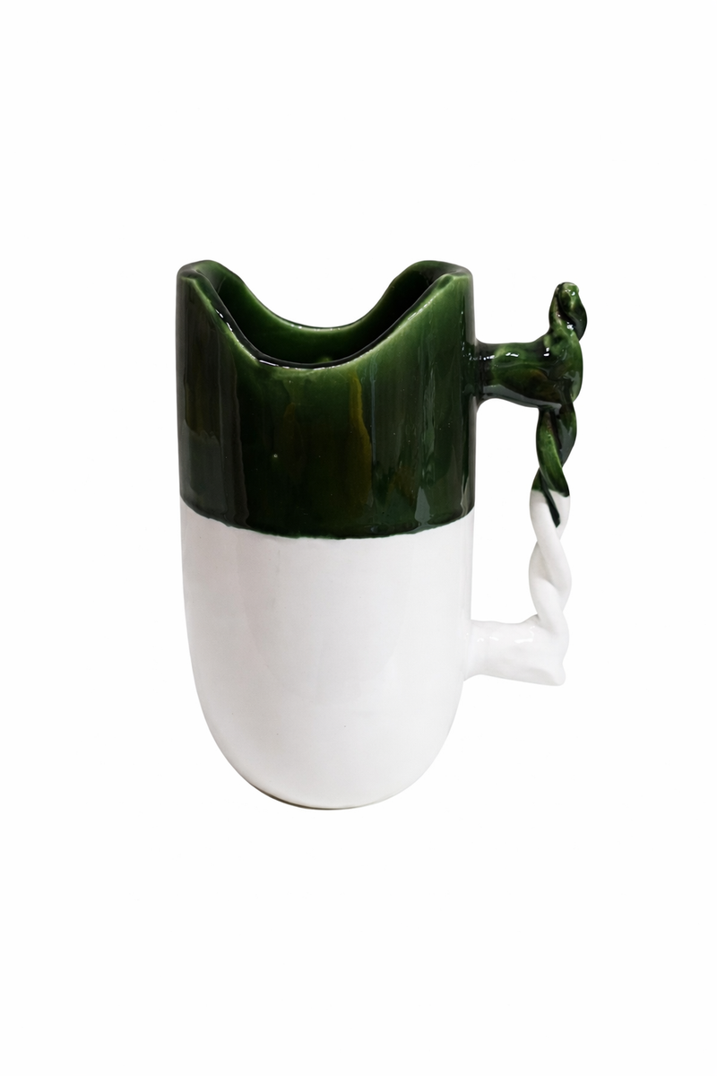 Carafe poignée tressée VERT