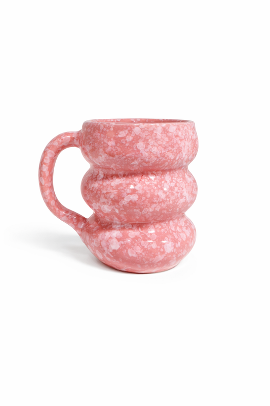 Medium mug - MICHELINA pink with white spots