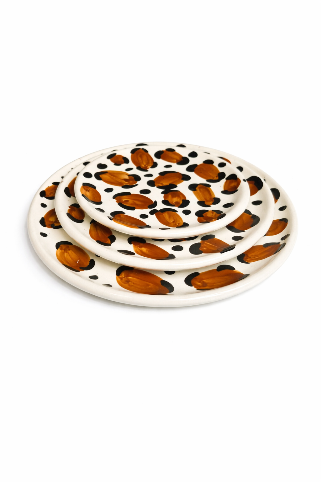 LEO Trio of plates - brown