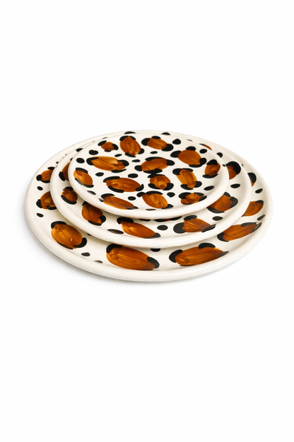 LEO Trio of plates - brown