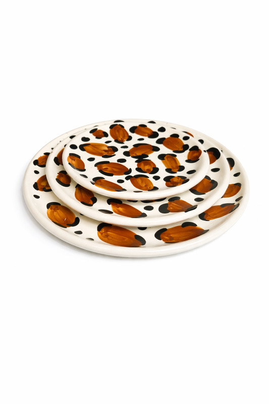 LEO Trio of plates - brown