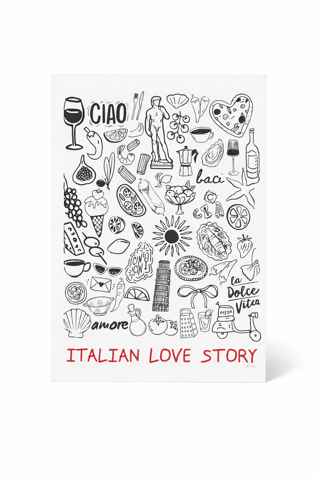 Affiche "Italian Love story" - BACI ARTE