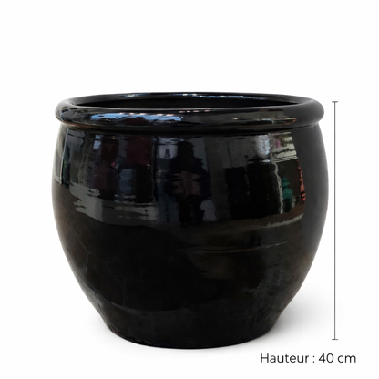 Pot extérieur noir 40 cm
