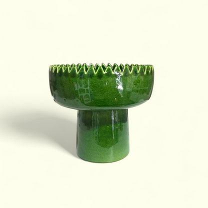 Saladier vert Tamgroute avec pied
