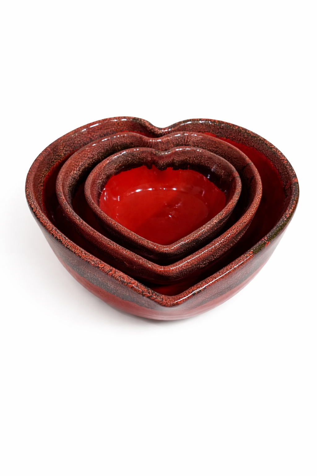 Trio de bols en coeur