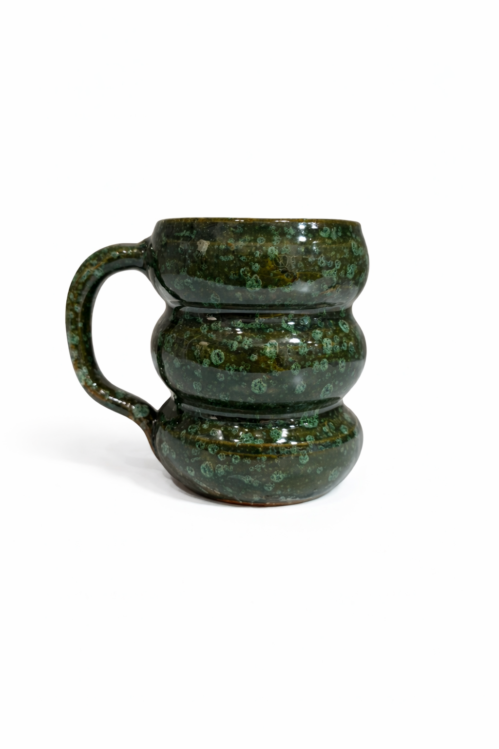 Medium mug - MICHELINA dark green with light spots