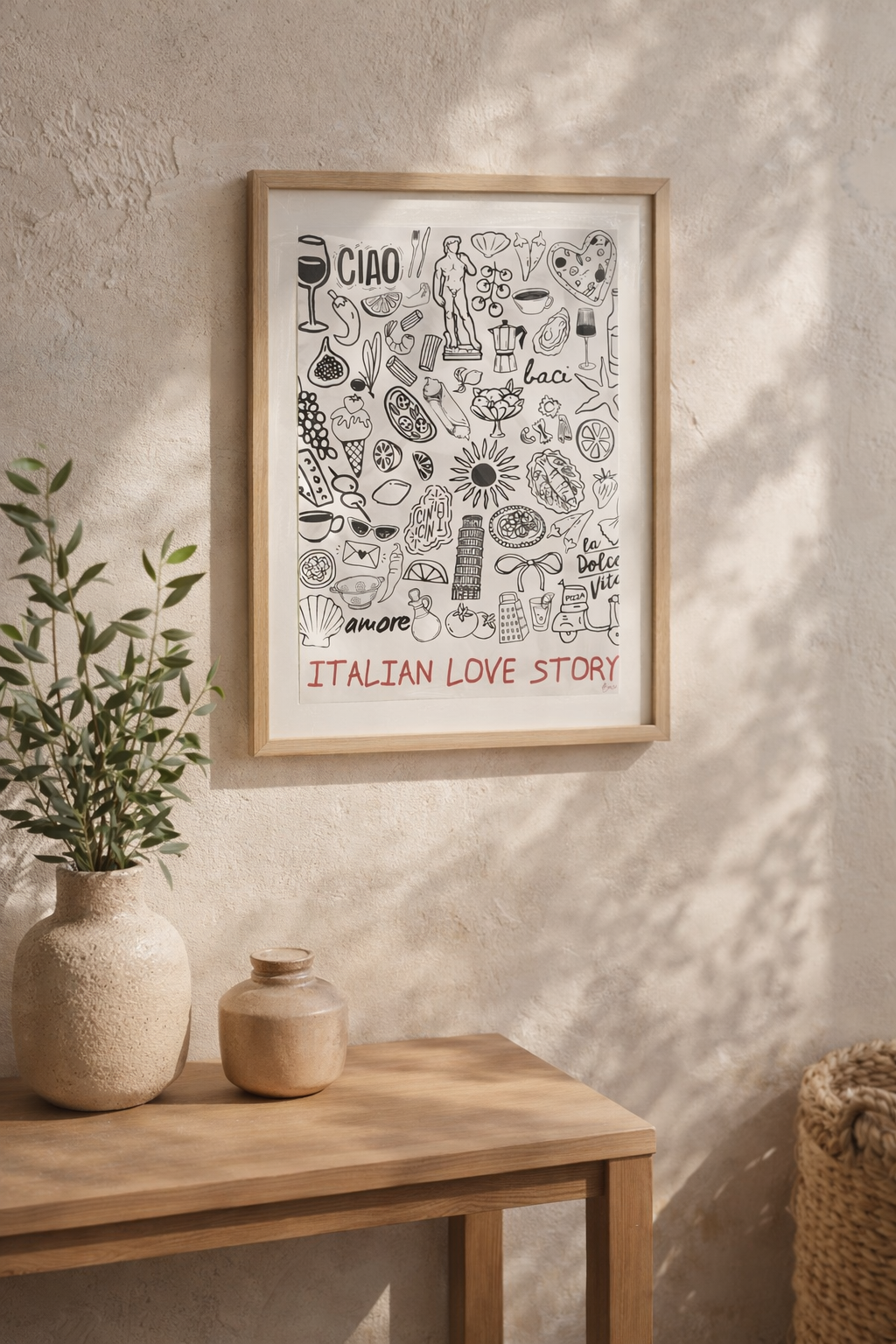 Affiche "Italian Love story" - BACI ARTE