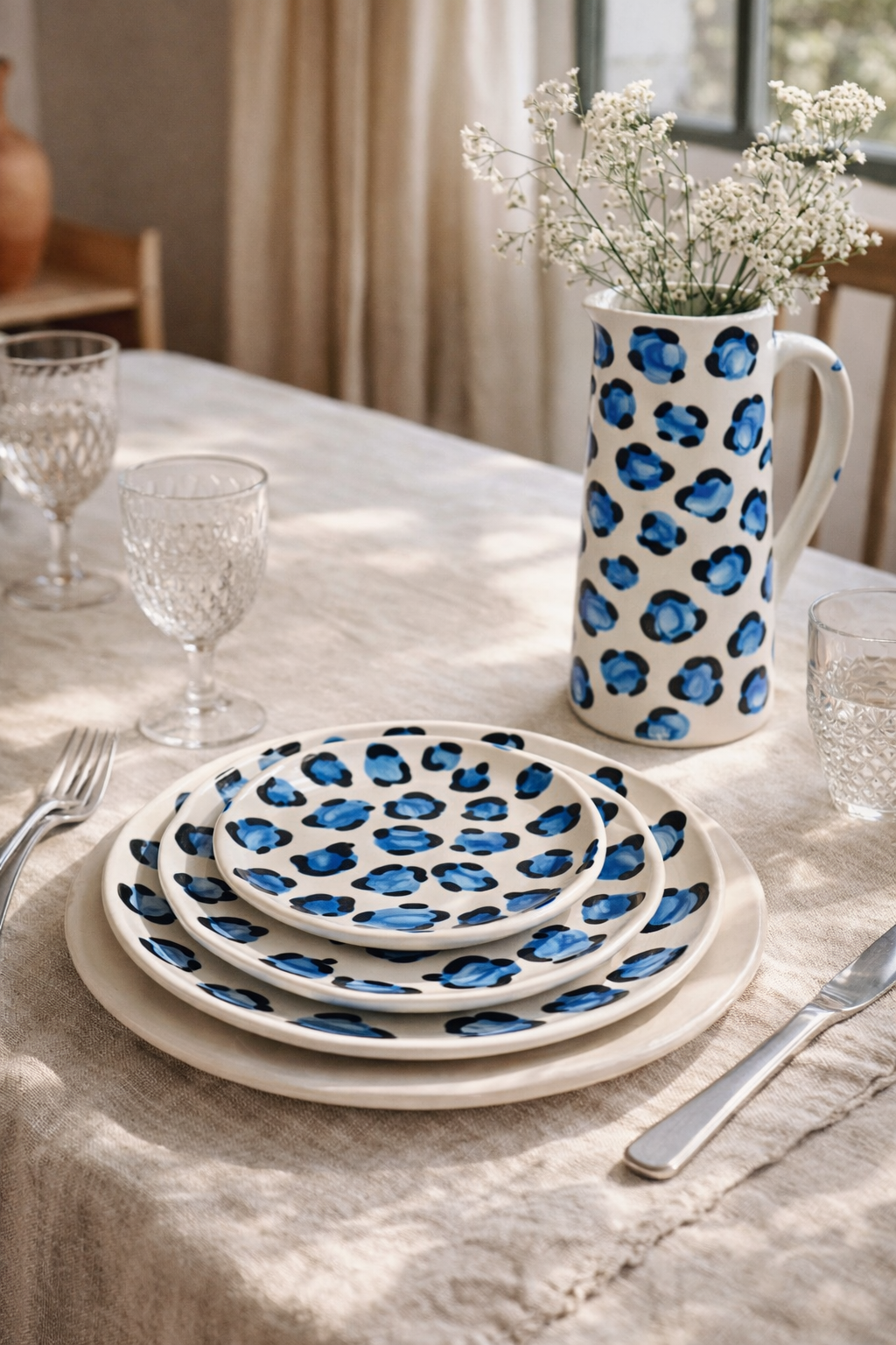 Trio d'assiettes LEO - bleu