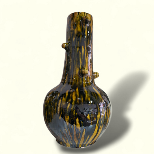 Vase moutarde à boutons