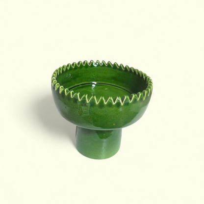 Saladier vert Tamgroute avec pied