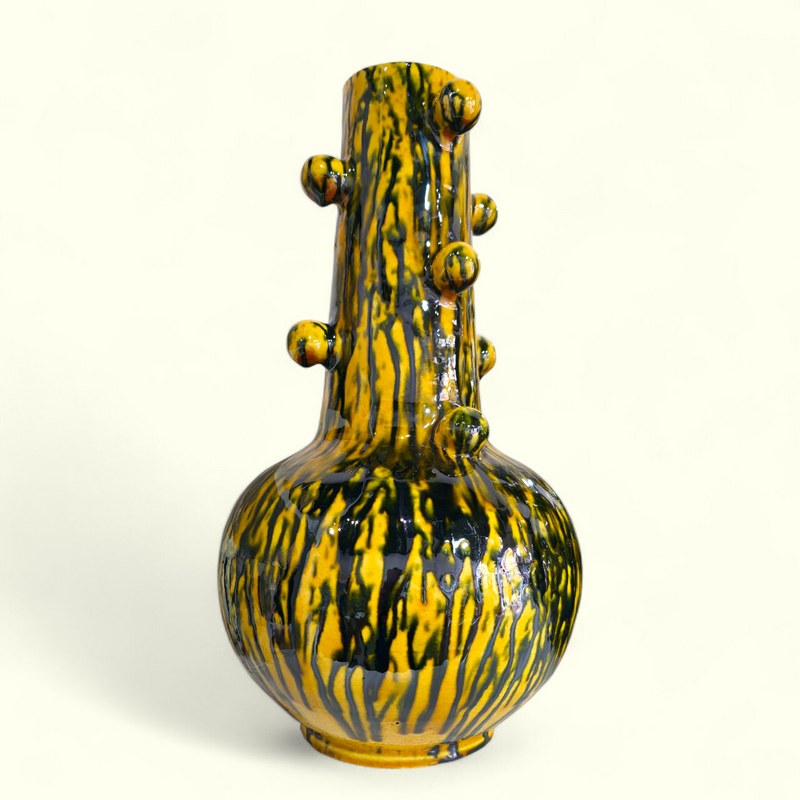 Yellow Vase with Buttons