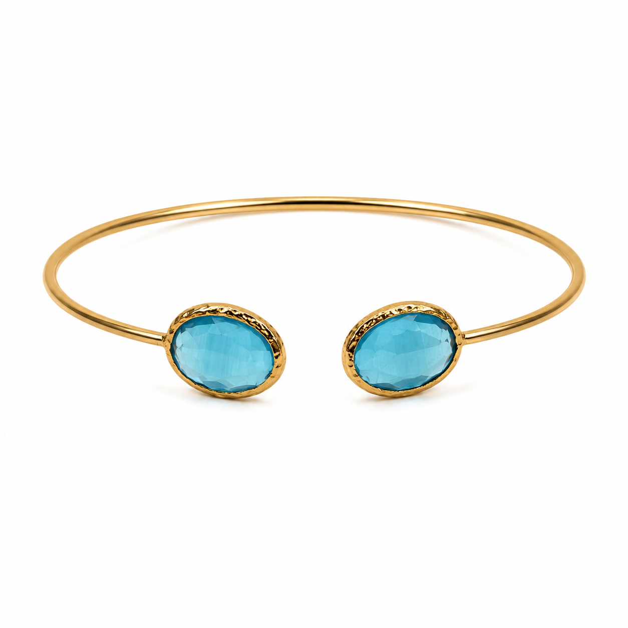 Bracelet cuivre et cristal turquoise