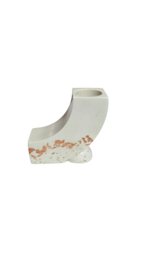 Bougeoir courbe en jesmonite – Création Moum