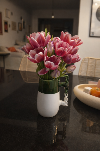 Green braided handle carafe