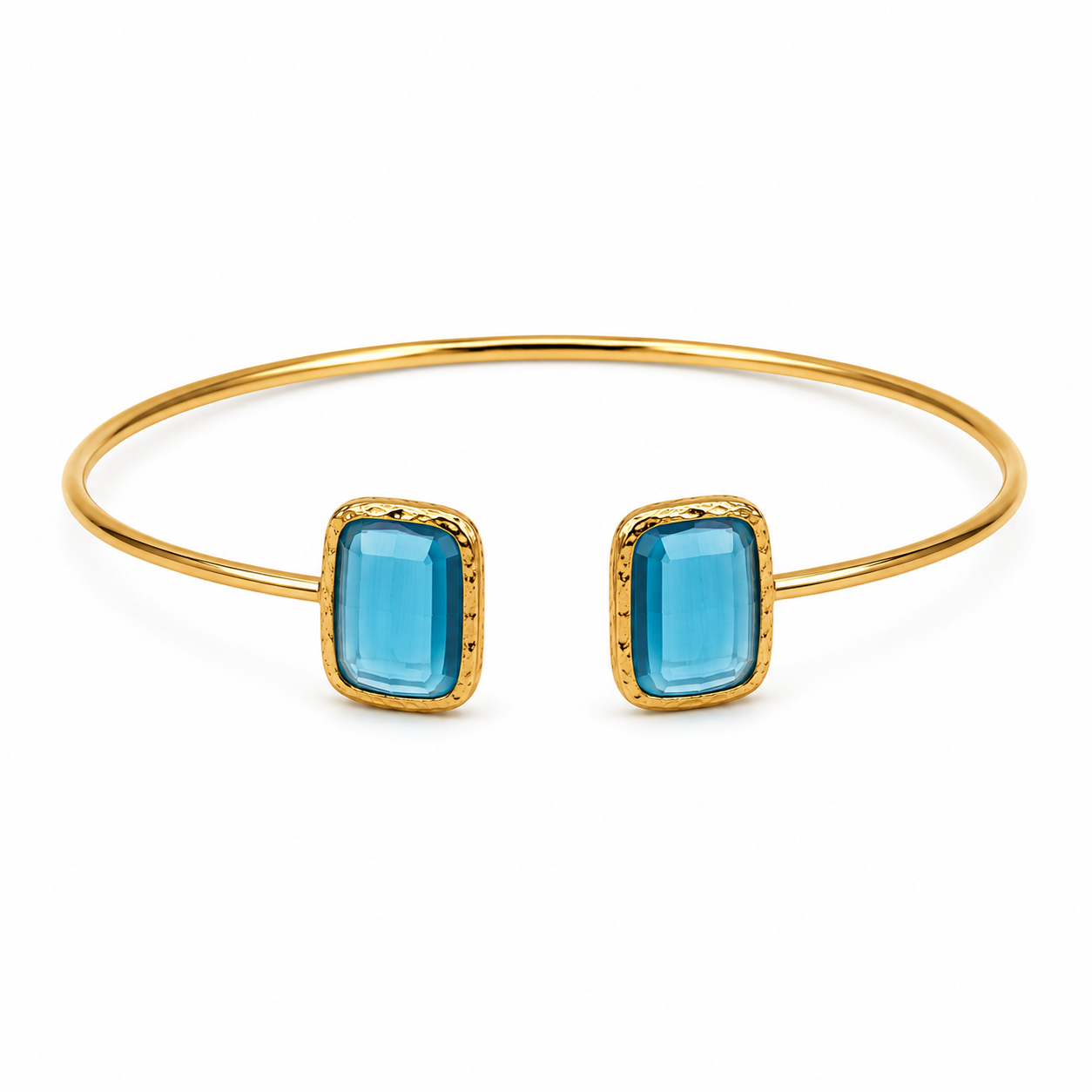 Bracelet cuivre et cristal turquoise