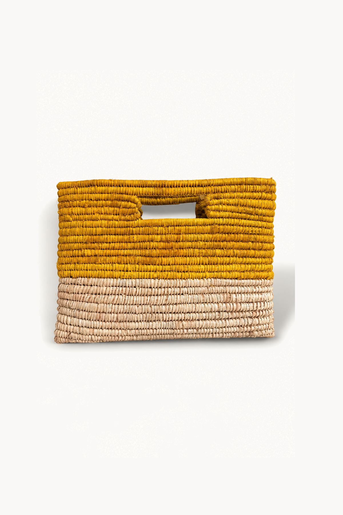 Sac - Cocktail Raphia, de face sur fond blanc cassé