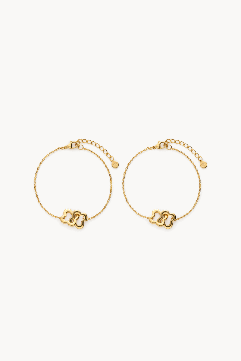 Forever Connected bracelet set with clovers