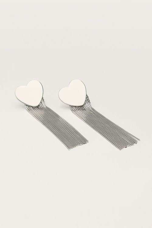 Boucles d'oreilles Starry avec cœur et cordons