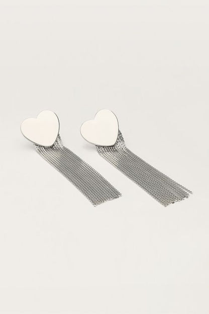 Boucles d'oreilles Starry avec cœur et cordons