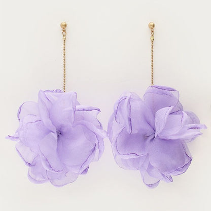 Boucles d'oreilles avec fleur violette