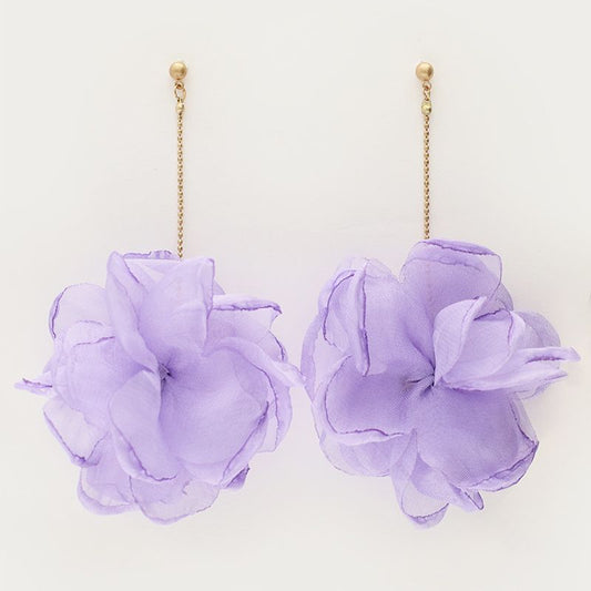 Boucles d'oreilles avec fleur violette