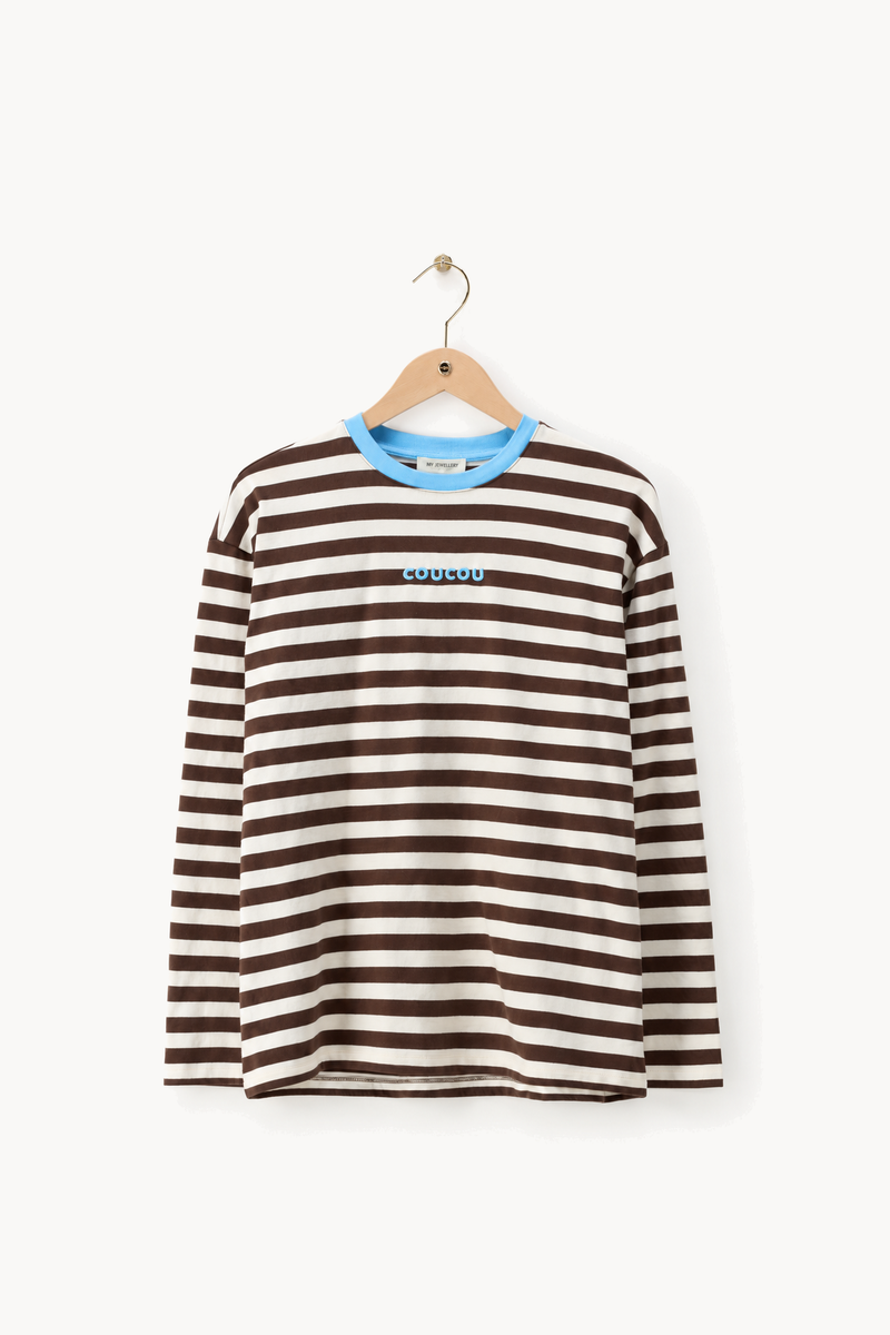 Brown striped long-sleeved T-shirt COUCOU
