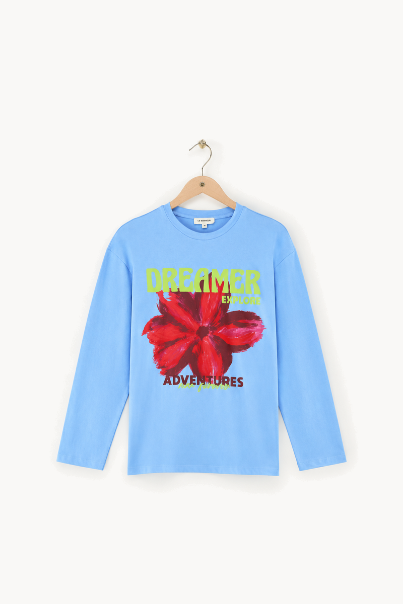 Blauw "Dreamers" T-shirt met lange mouwen
