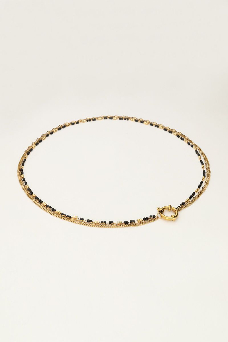 Collier triple avec perles