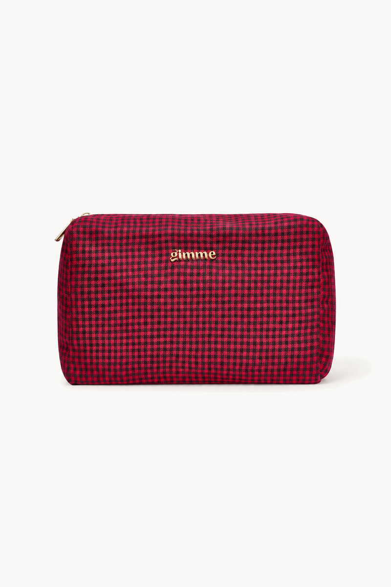 Checked make-up bag