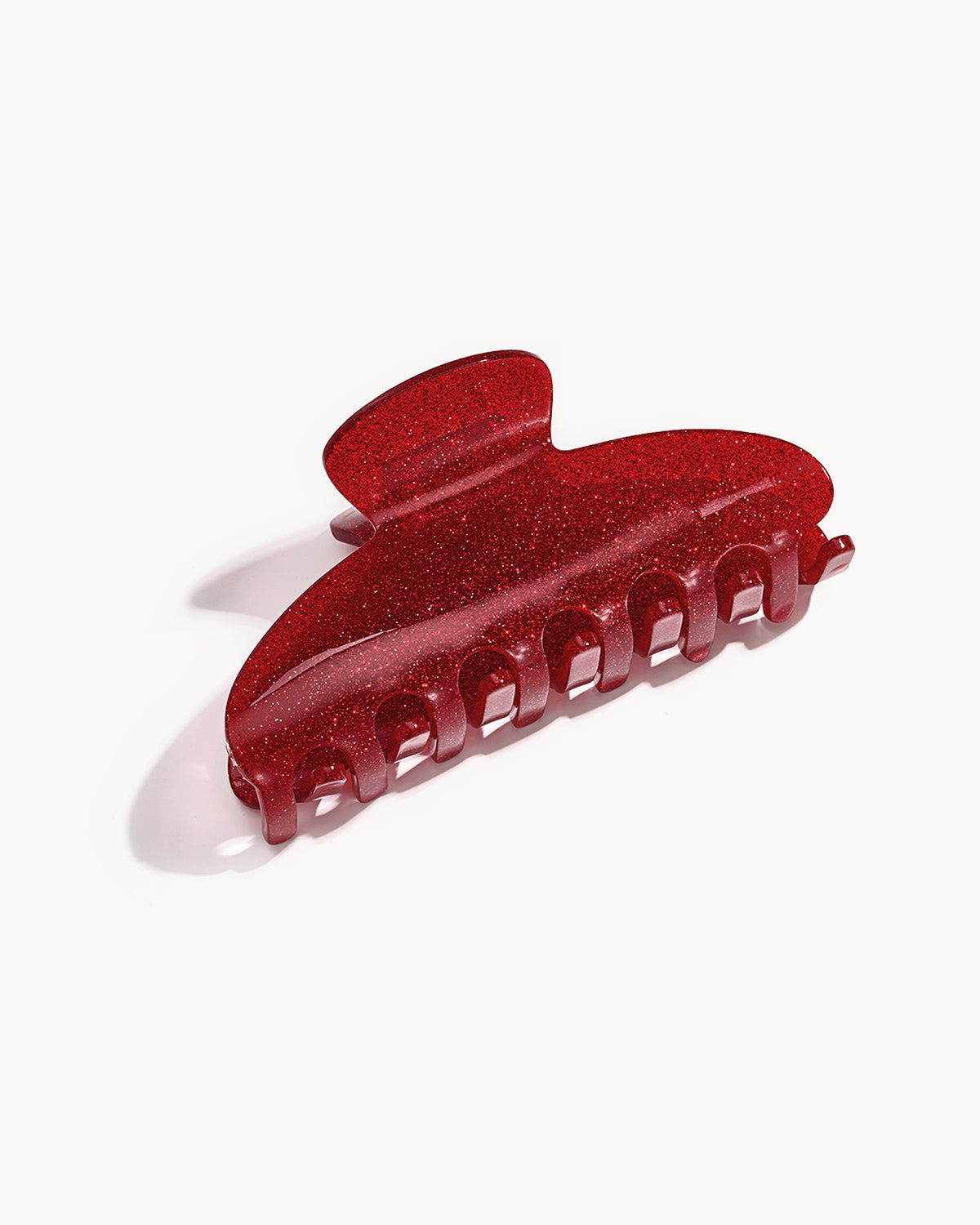 Pince à cheveux crabe pailletée — rouge
