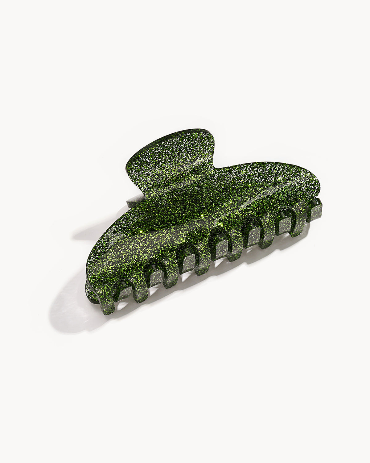 Pince à cheveux crabe pailletée — vert