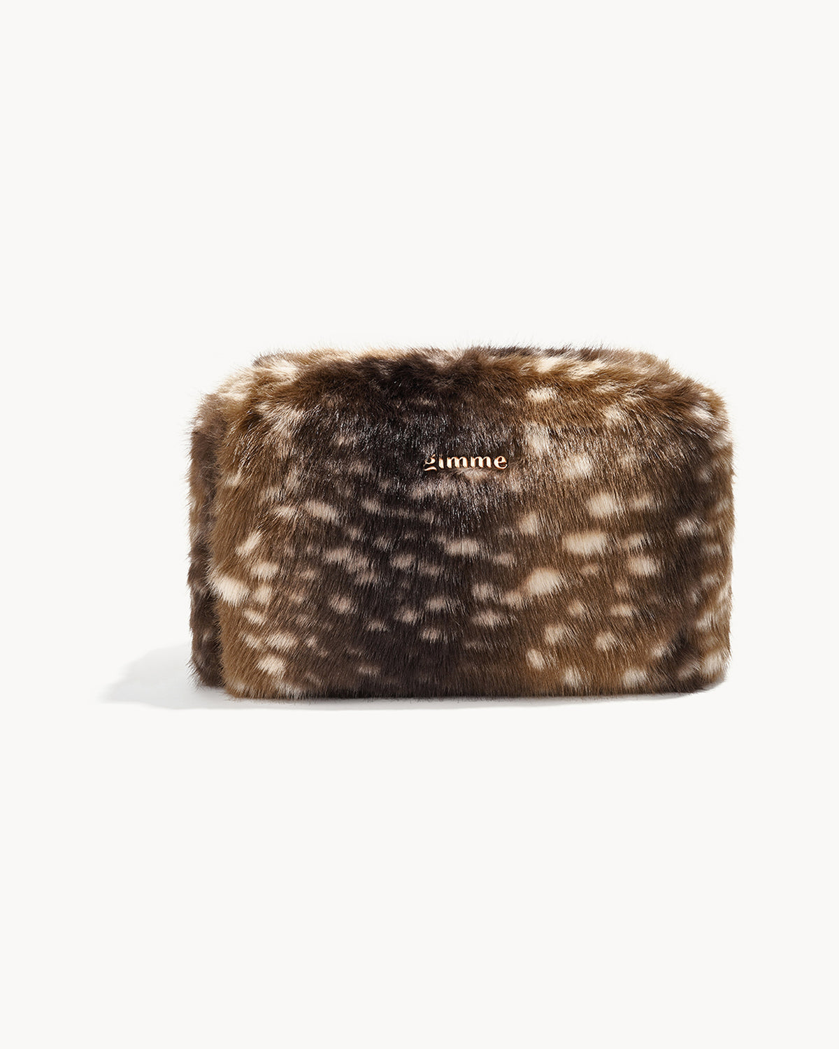 Trousse de maquillage tachetée effet fourrure — petite, de face